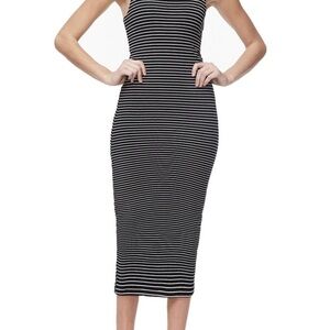 Good American Striped Midi Dress